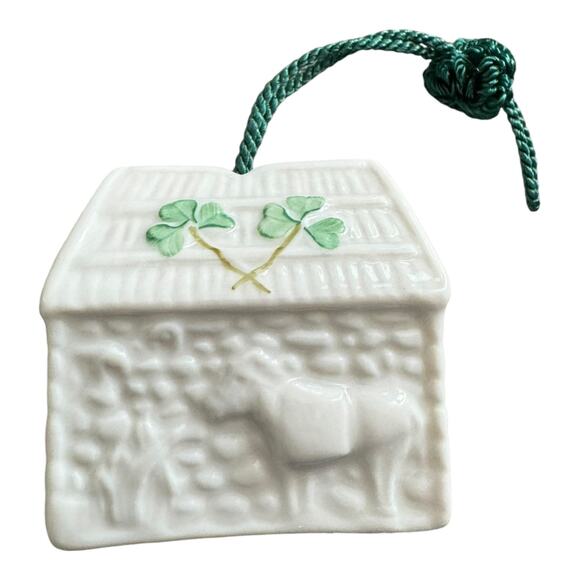 NWB Vintage Irish Belleek Porcelain Christmas ornament Foley's Forge - With Box - Picture 2 of 15